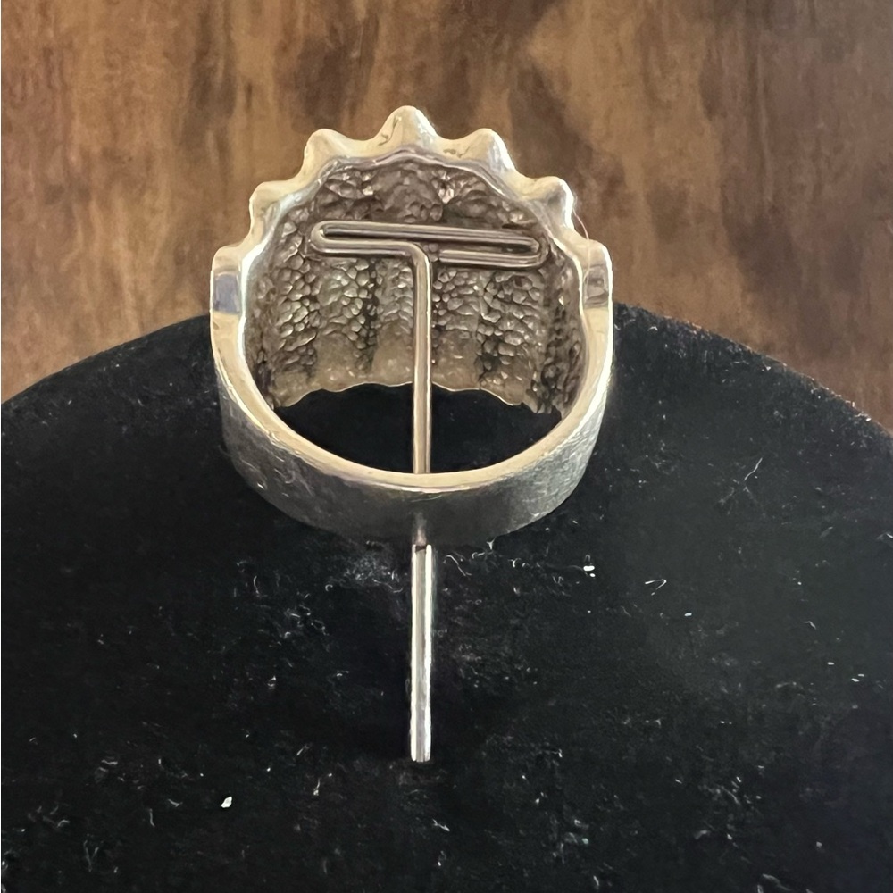 925 Silver Textured Ring - image 2